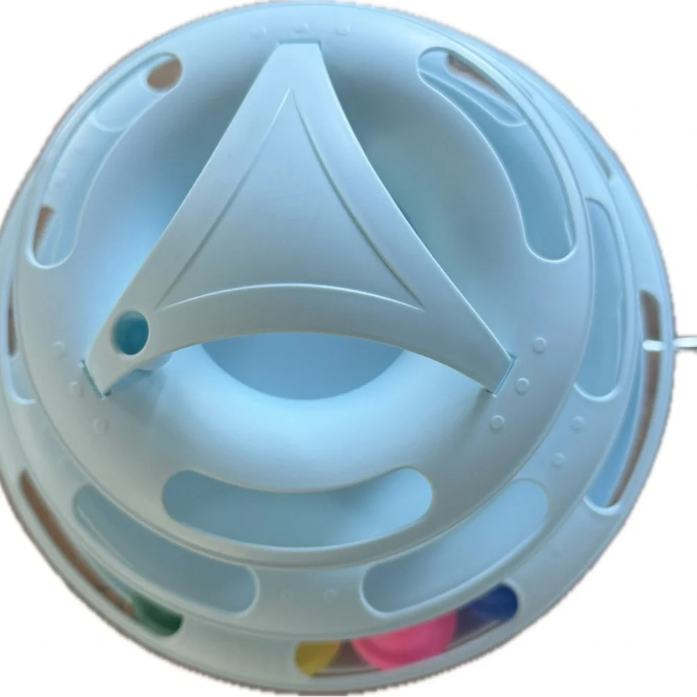 🩵 Interactive 3 Tier Blue Cat Toy with Balls